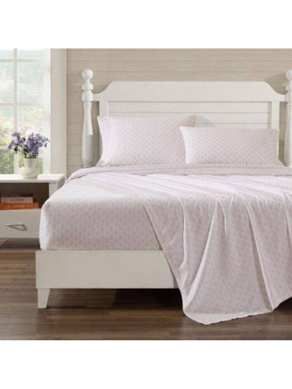 Laura Ashley Francesca Cotton Sheet Set Twin NWT Pink